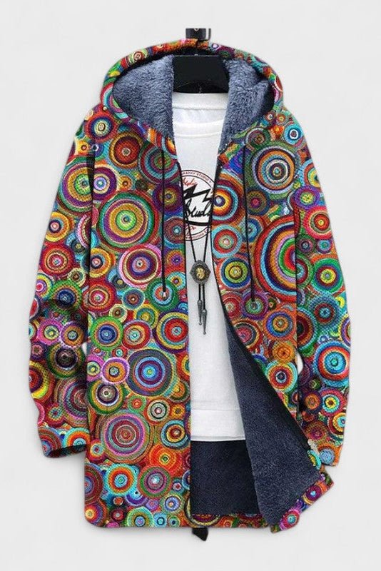 Alana | Bunte Kapuzenjacke mit Kreismuster