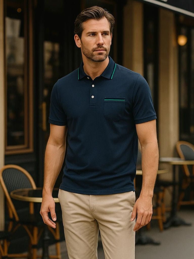 Arnold | Weißes Poloshirt mit Brusttasche