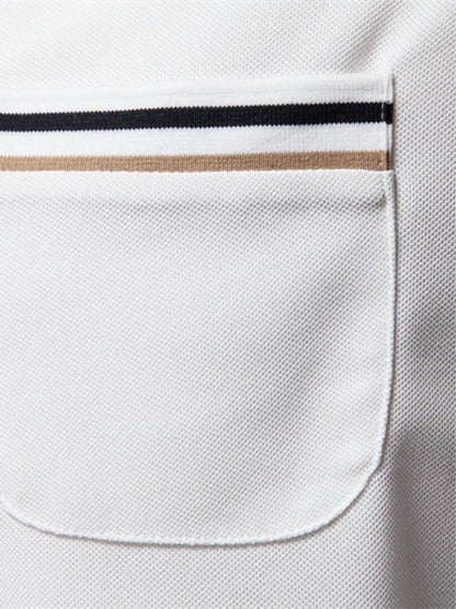 Arnold | Weißes Poloshirt mit Brusttasche