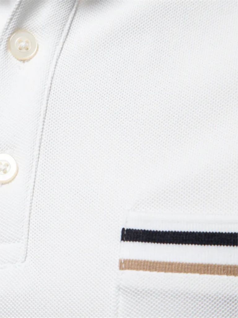 Arnold | Weißes Poloshirt mit Brusttasche