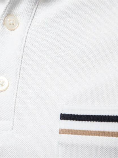Arnold | Weißes Poloshirt mit Brusttasche