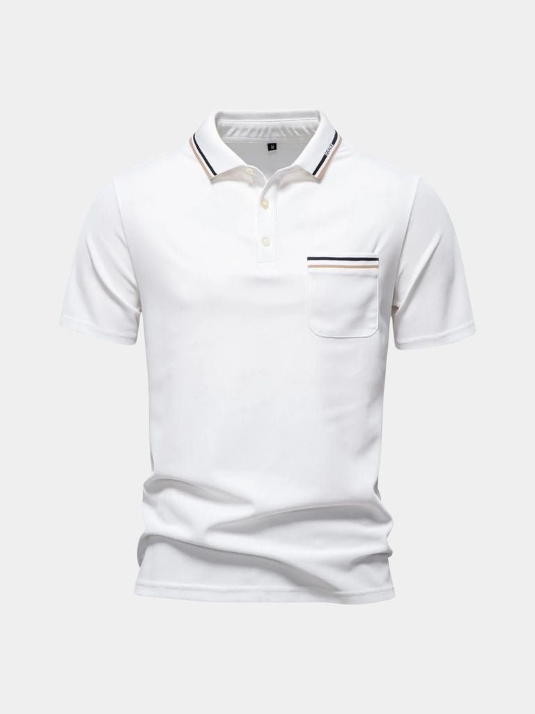 Arnold | Weißes Poloshirt mit Brusttasche