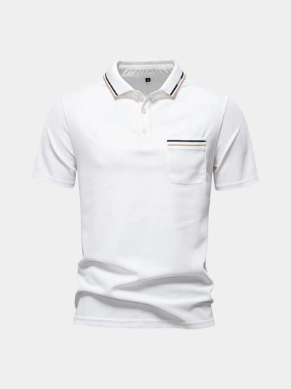 Arnold | Weißes Poloshirt mit Brusttasche