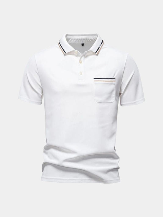 Arnold | Weißes Poloshirt mit Brusttasche