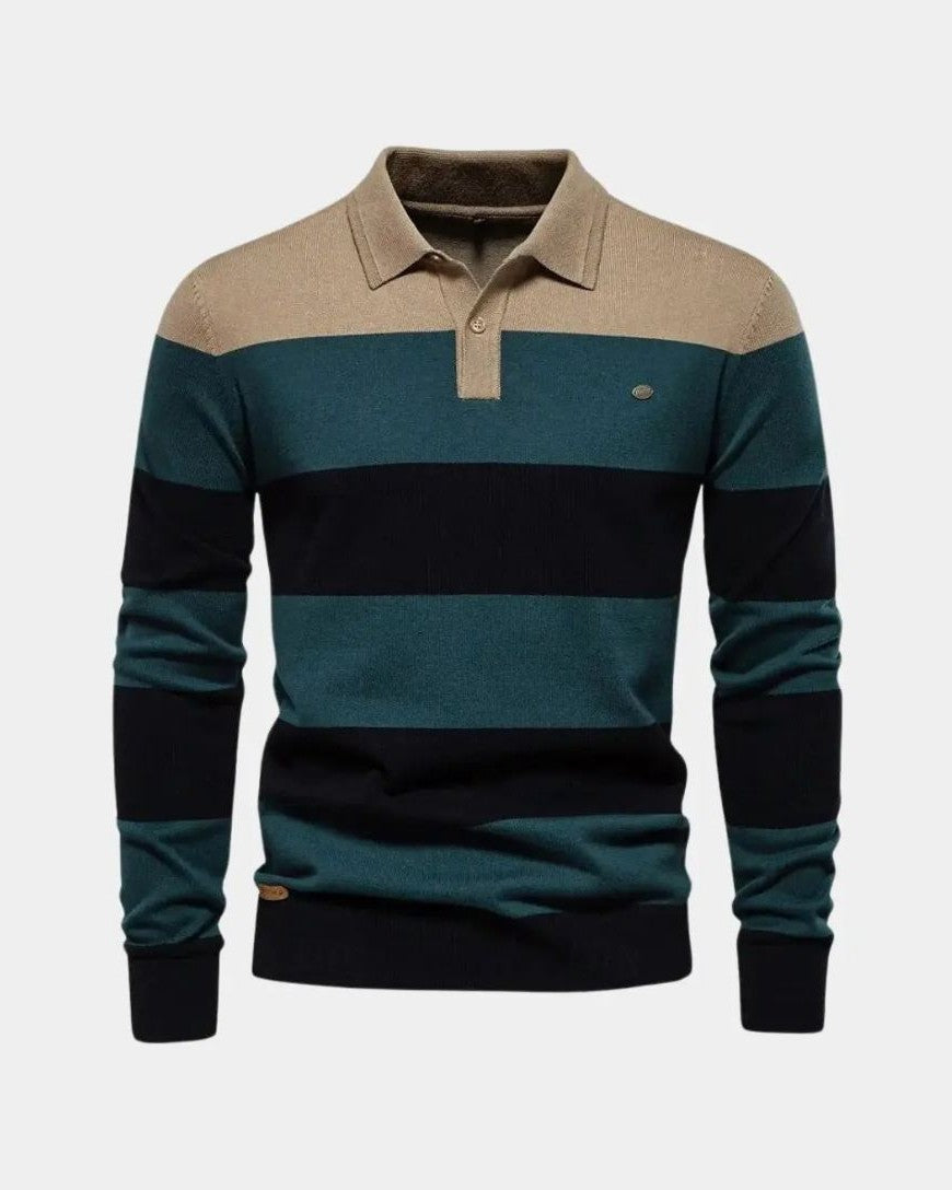 Arnold | Gestreiftes Langarm-Strickpolo