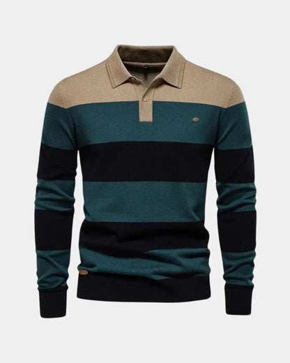 Arnold | Gestreiftes Langarm-Strickpolo