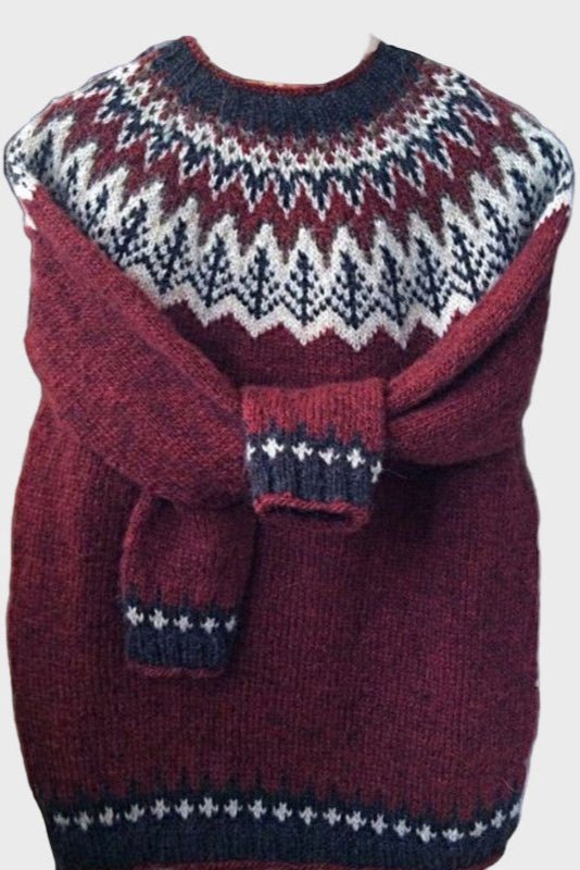 Alma | Fair-Isle-Pullover in Bordeaux