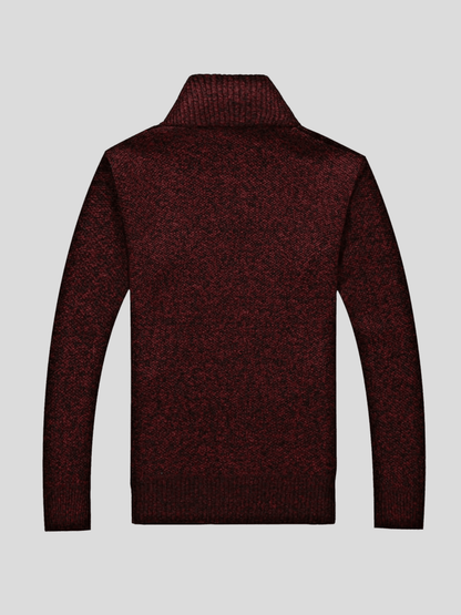 Alfons | Cremefarbene Strickjacke mit Reißverschluss