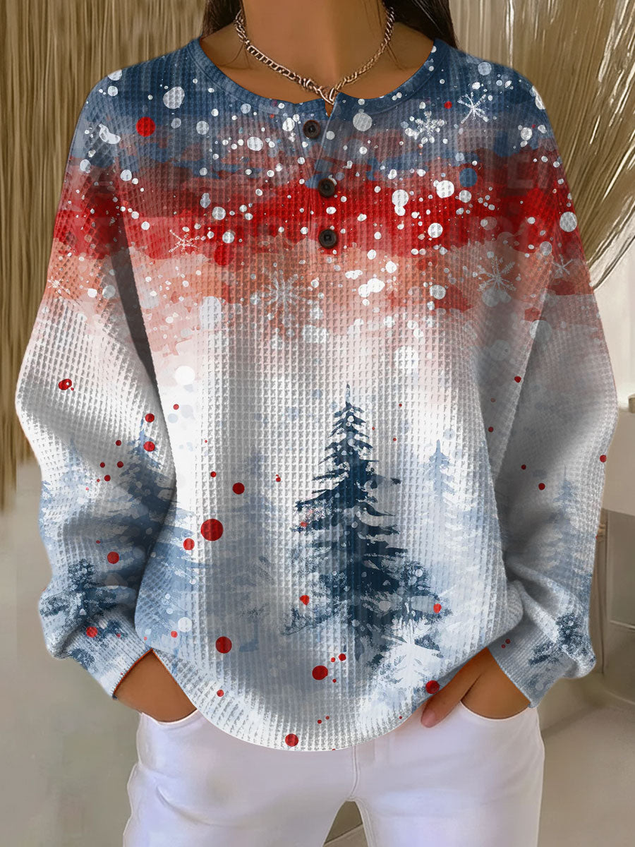 Astrid | Weihnachtspullover in Hellblau mit Tannenbaum