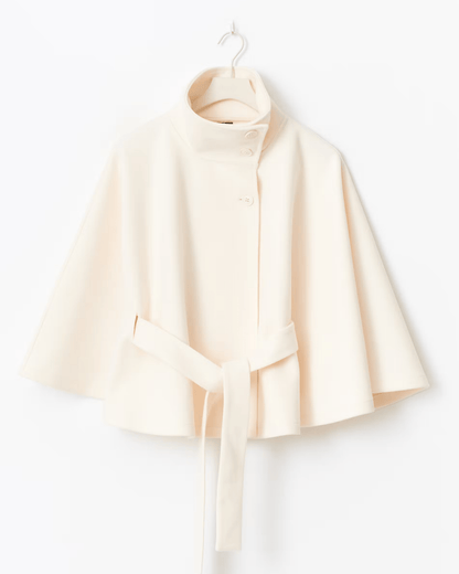 Amelia | Camelfarbener Cape-Mantel mit Gürtel