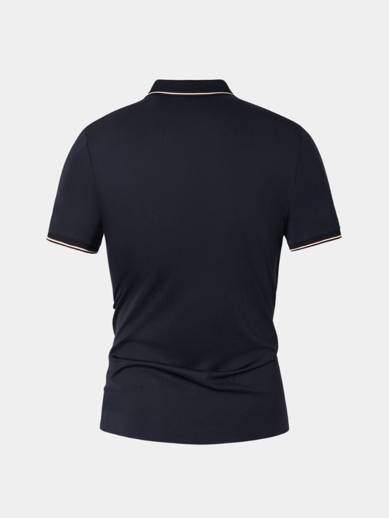 Armin | Dunkelblaues Poloshirt mit Kontrastdetails