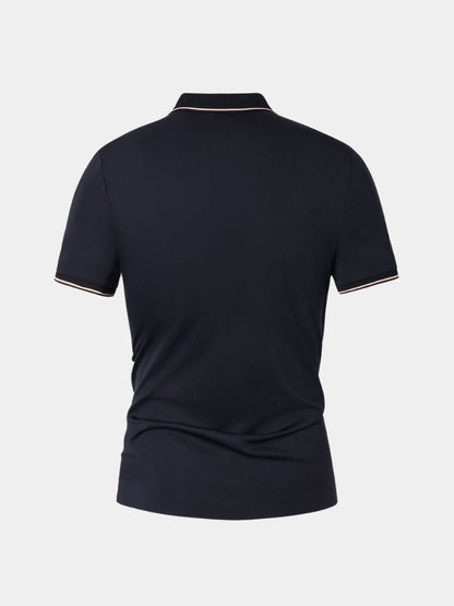 Armin | Dunkelblaues Poloshirt mit Kontrastdetails