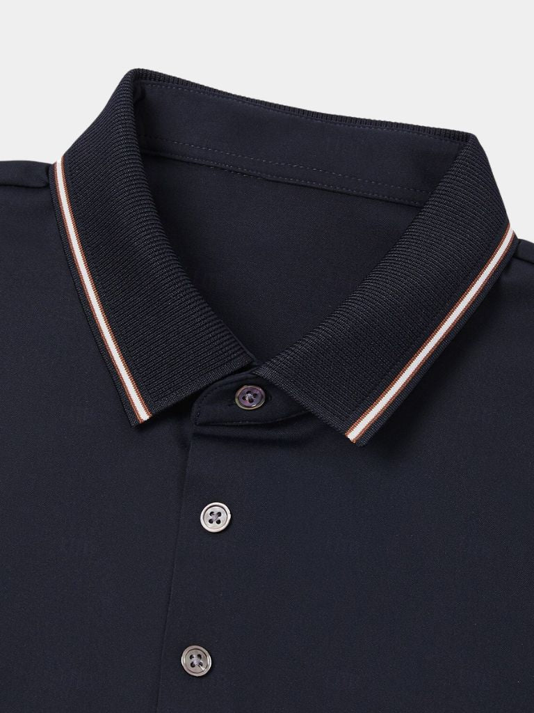 Armin | Dunkelblaues Poloshirt mit Kontrastdetails