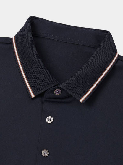 Armin | Dunkelblaues Poloshirt mit Kontrastdetails