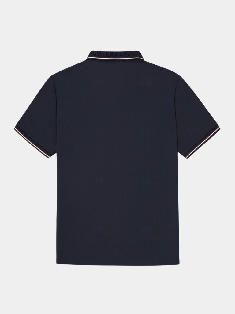 Armin | Dunkelblaues Poloshirt mit Kontrastdetails