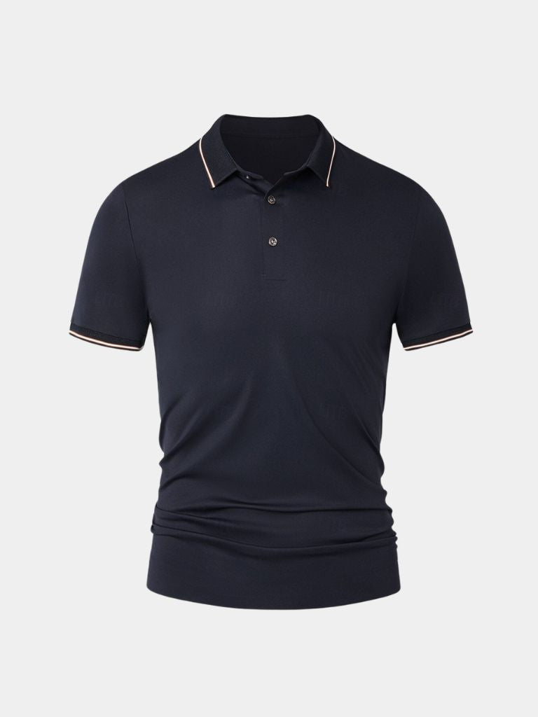 Armin | Dunkelblaues Poloshirt mit Kontrastdetails