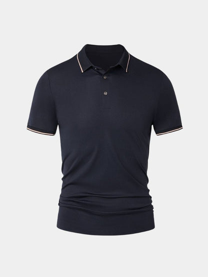 Armin | Dunkelblaues Poloshirt mit Kontrastdetails
