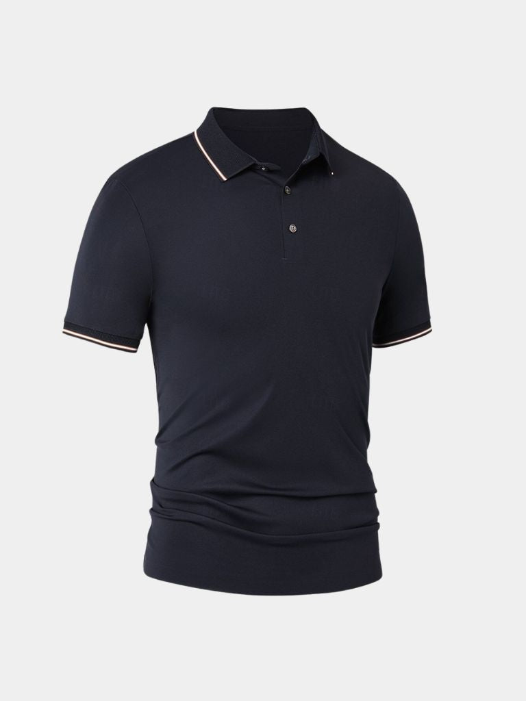 Armin | Dunkelblaues Poloshirt mit Kontrastdetails
