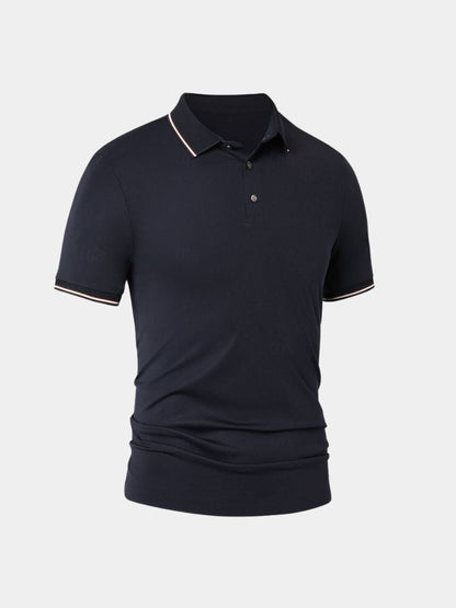 Armin | Dunkelblaues Poloshirt mit Kontrastdetails