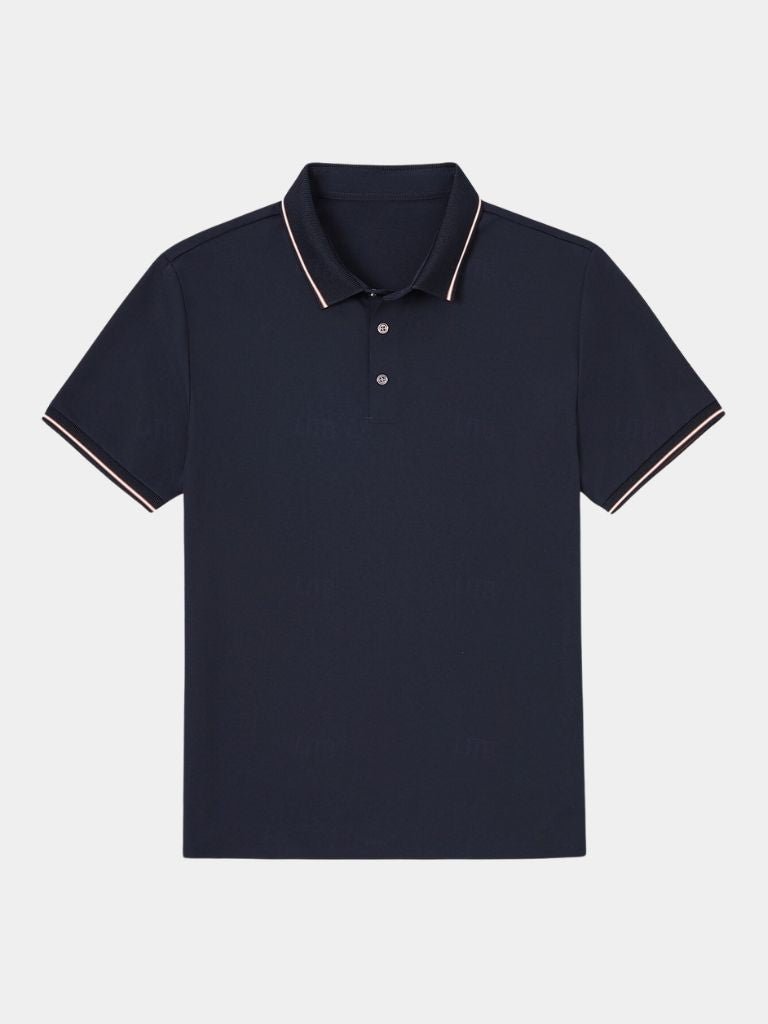 Armin | Dunkelblaues Poloshirt mit Kontrastdetails