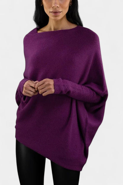 Andrea | Olivgrüner schulterfreier Pullover