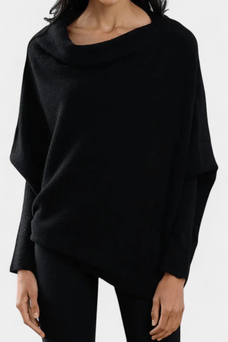 Andrea | Olivgrüner schulterfreier Pullover
