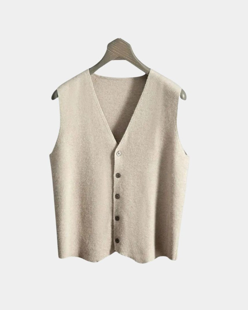 Anselm | Dunkelblaue Strickweste mit Knöpfen