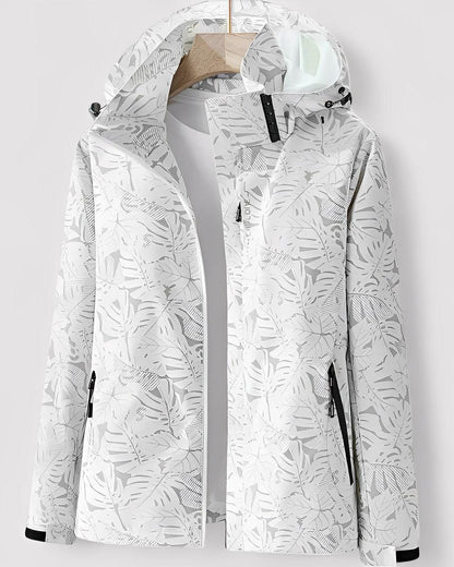 Annette | Wasserabweisende Kapuzenjacke mit Blumenmuster