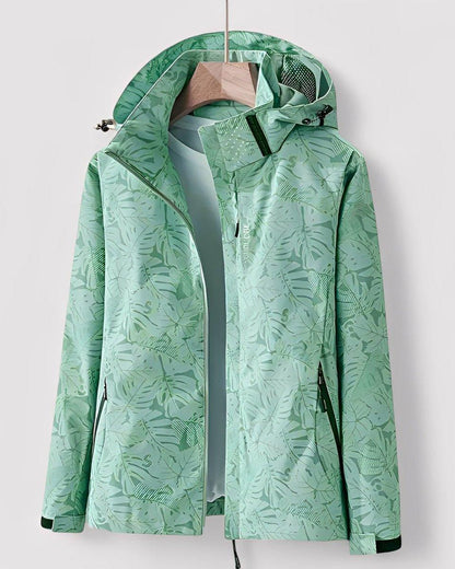 Annette | Wasserabweisende Kapuzenjacke mit Blumenmuster