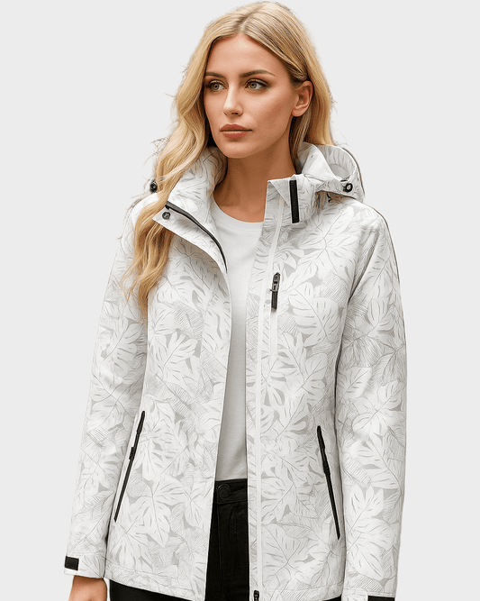 Annette | Wasserabweisende Kapuzenjacke mit Blumenmuster