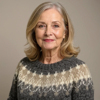 Anneliese | Strickpullover mit Fair-Isle-Muster in Anthrazit