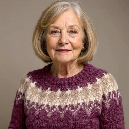 Anneliese | Strickpullover mit Fair-Isle-Muster in Anthrazit