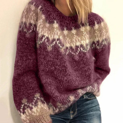 Anneliese | Strickpullover mit Fair-Isle-Muster in Anthrazit