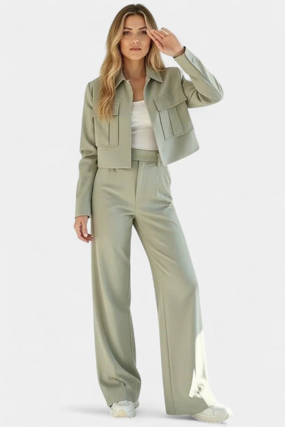 Anna | Kurze Jacke & weite Hose Set