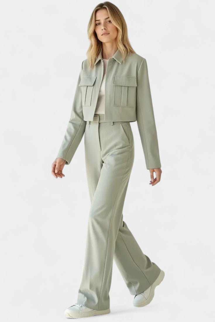 Anna | Kurze Jacke & weite Hose Set