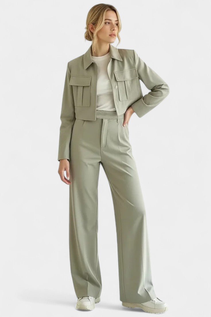 Anna | Kurze Jacke & weite Hose Set