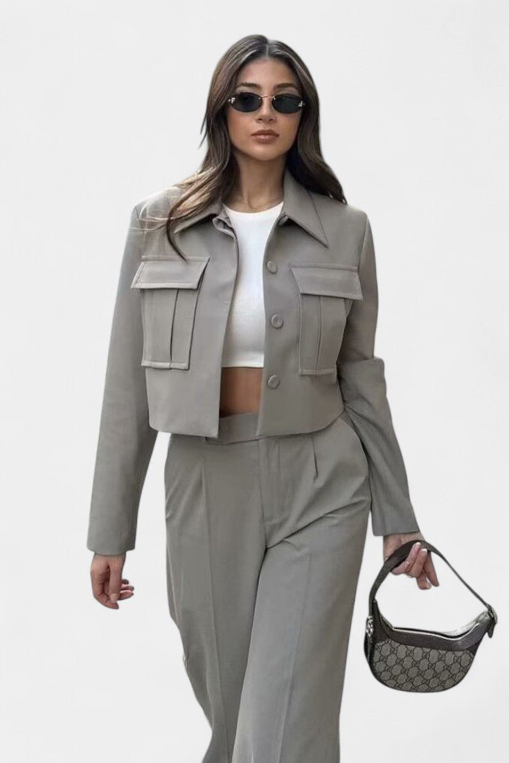 Anna | Kurze Jacke & weite Hose Set