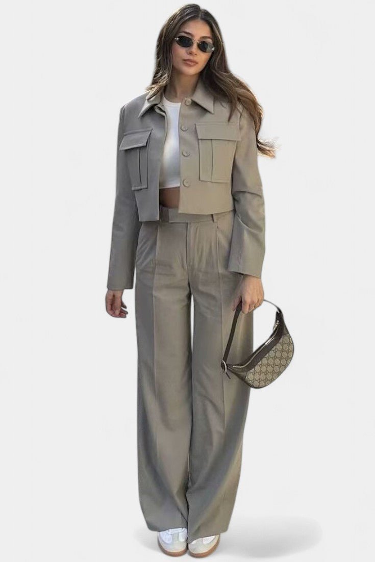 Anna | Kurze Jacke & weite Hose Set