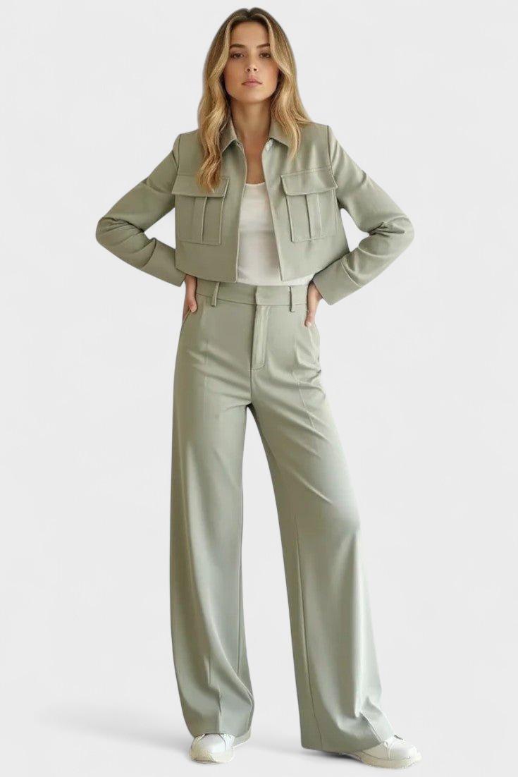 Anna | Kurze Jacke & weite Hose Set