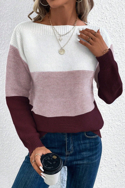 Anna | Colorblock-Pullover in Flieder