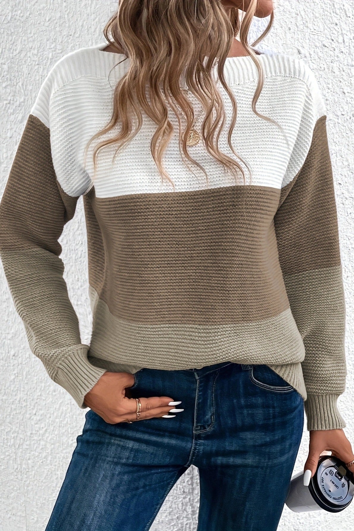 Anna | Colorblock-Pullover in Flieder