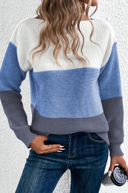 Anna | Colorblock-Pullover in Flieder