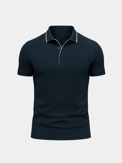 Arno | Blaues Poloshirt mit Kontrastdetails