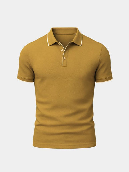 Arno | Blaues Poloshirt mit Kontrastdetails