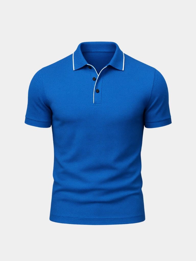 Arno | Blaues Poloshirt mit Kontrastdetails