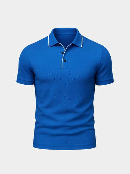 Arno | Blaues Poloshirt mit Kontrastdetails
