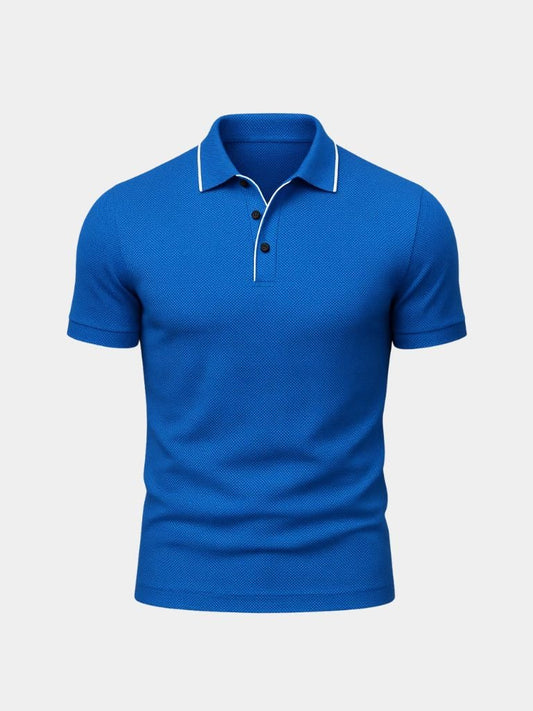 Arno | Blaues Poloshirt mit Kontrastdetails