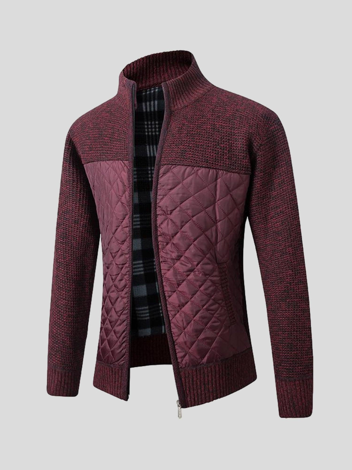 Arno | Anthrazitfarbene Strick-Steppjacke