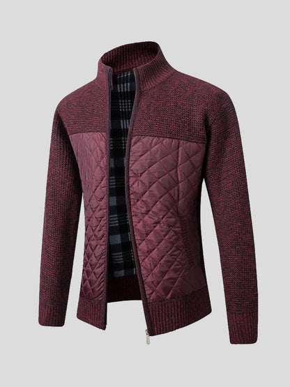 Arno | Anthrazitfarbene Strick-Steppjacke