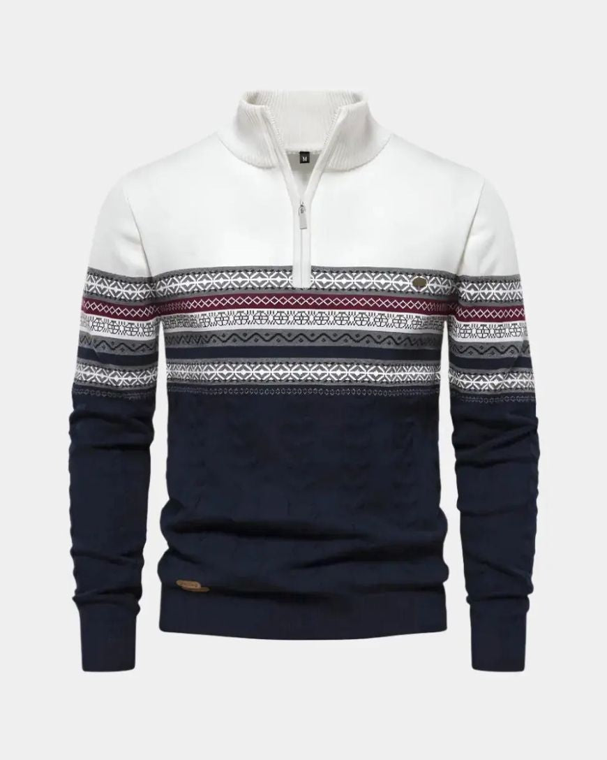 Arno | Gemusterter Troyer-Pullover